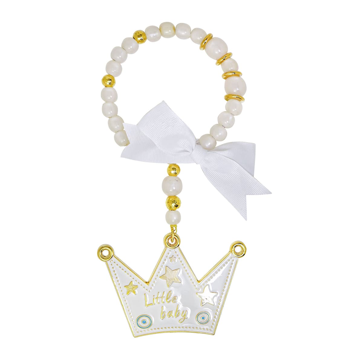 Παιδικό Γούρι Με Κορώνα Από Επιχρυσωμένο Ορείχαλκο GR656