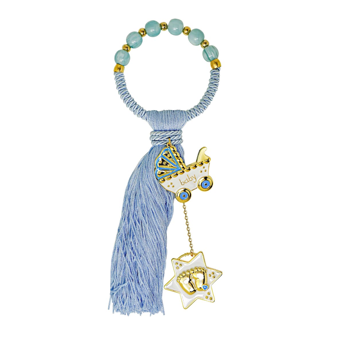 Παιδικό Γούρι Με Κούνια Από Επιχρυσωμένο Ορείχαλκο GR661