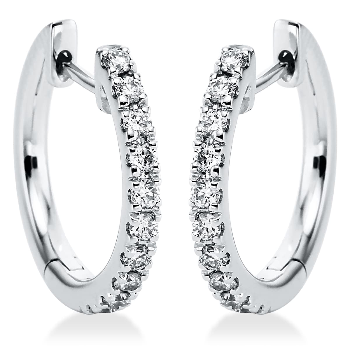 Women's Hoop Earrings Diamond Group Silver