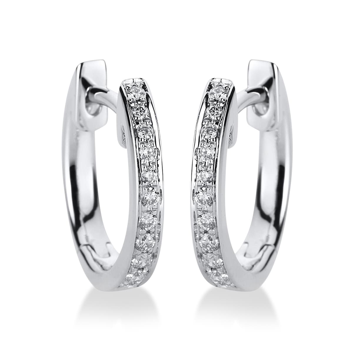 Women's Hoop Earrings Diamond Group Silver