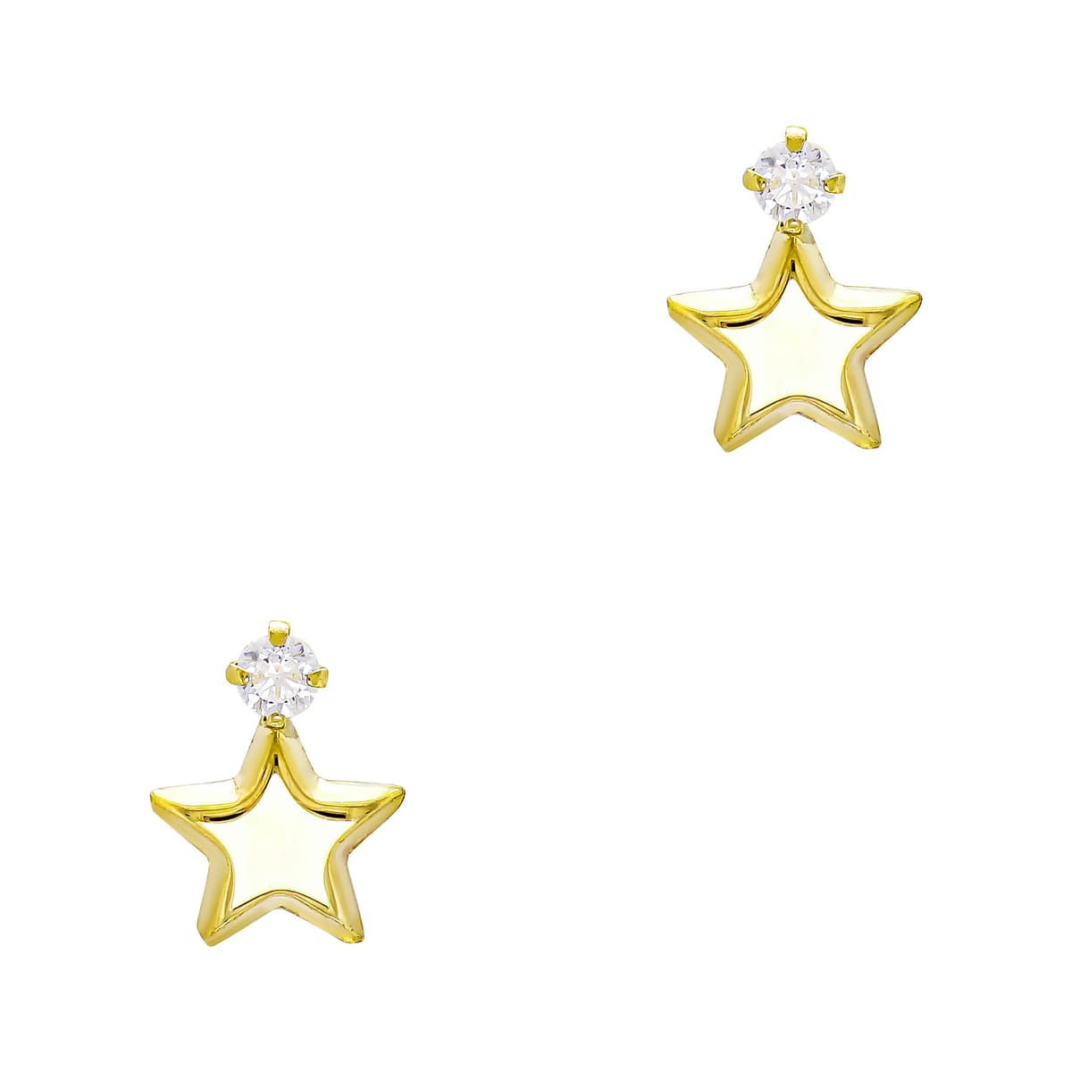 Σκουλαρίκια με Aστεράκια απο Kίτρινο Χρυσό 14 Καρατίων SK3344