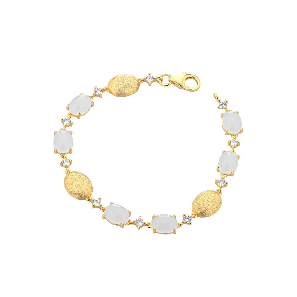 Marcello Pane Γυναικείο Βραχιόλι Από Επιχρυσωμένο Ασήμι Με Πέτρες BRIS001