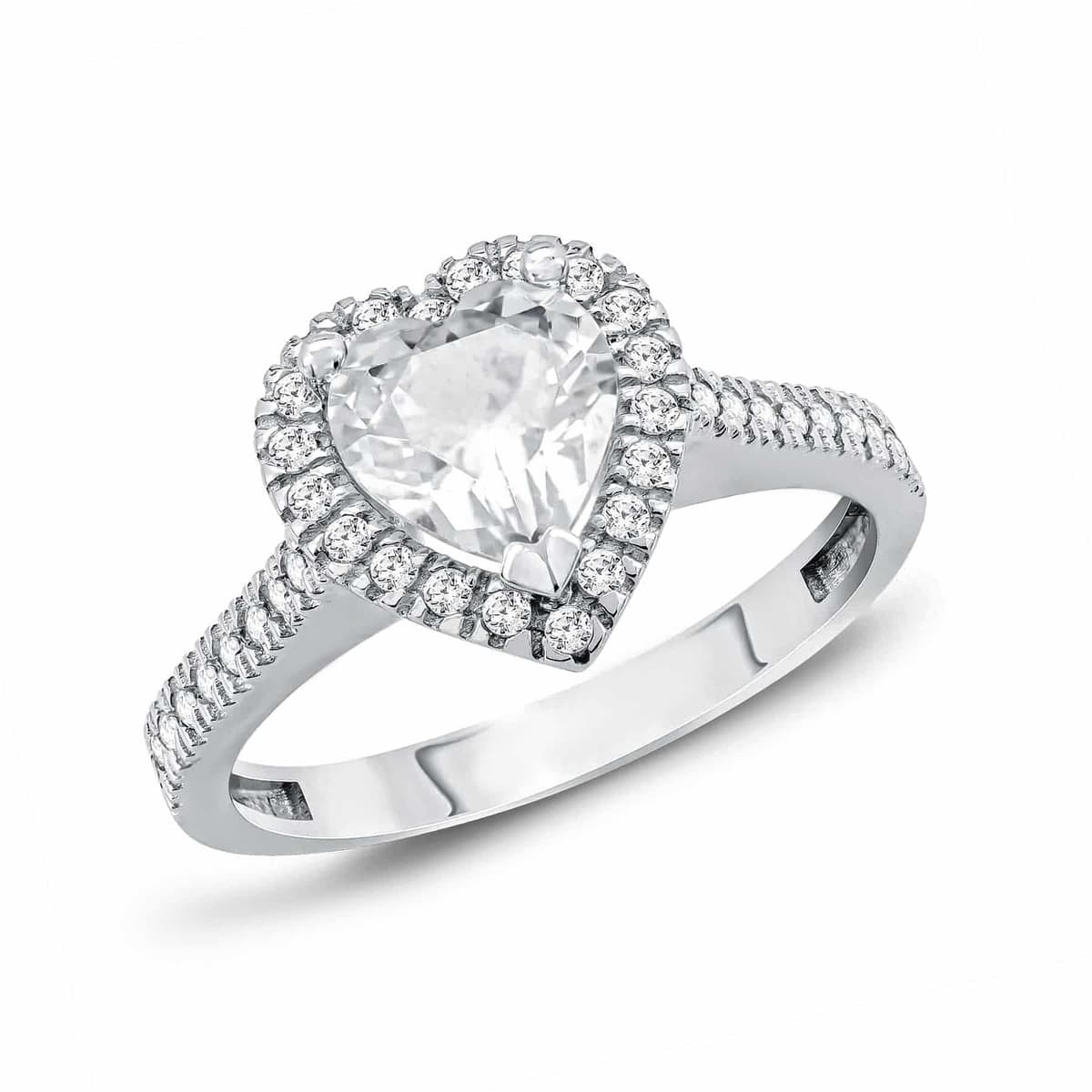 Μονόπετρο Δαχτυλίδι από Λευκό Χρυσό 14 Καρατίων DX82520