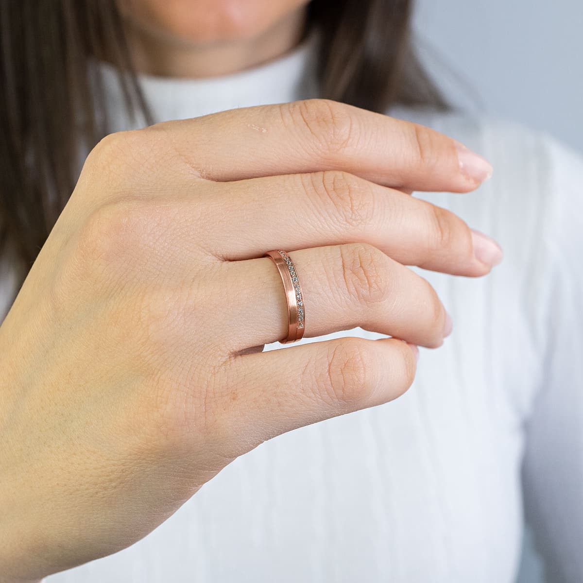 Women's Wedding Bands Gofas Rose Gold