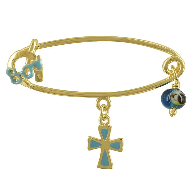 Ασημένια Επιχρυσωμένη Παραμάνα για Νεογέννητο PR423