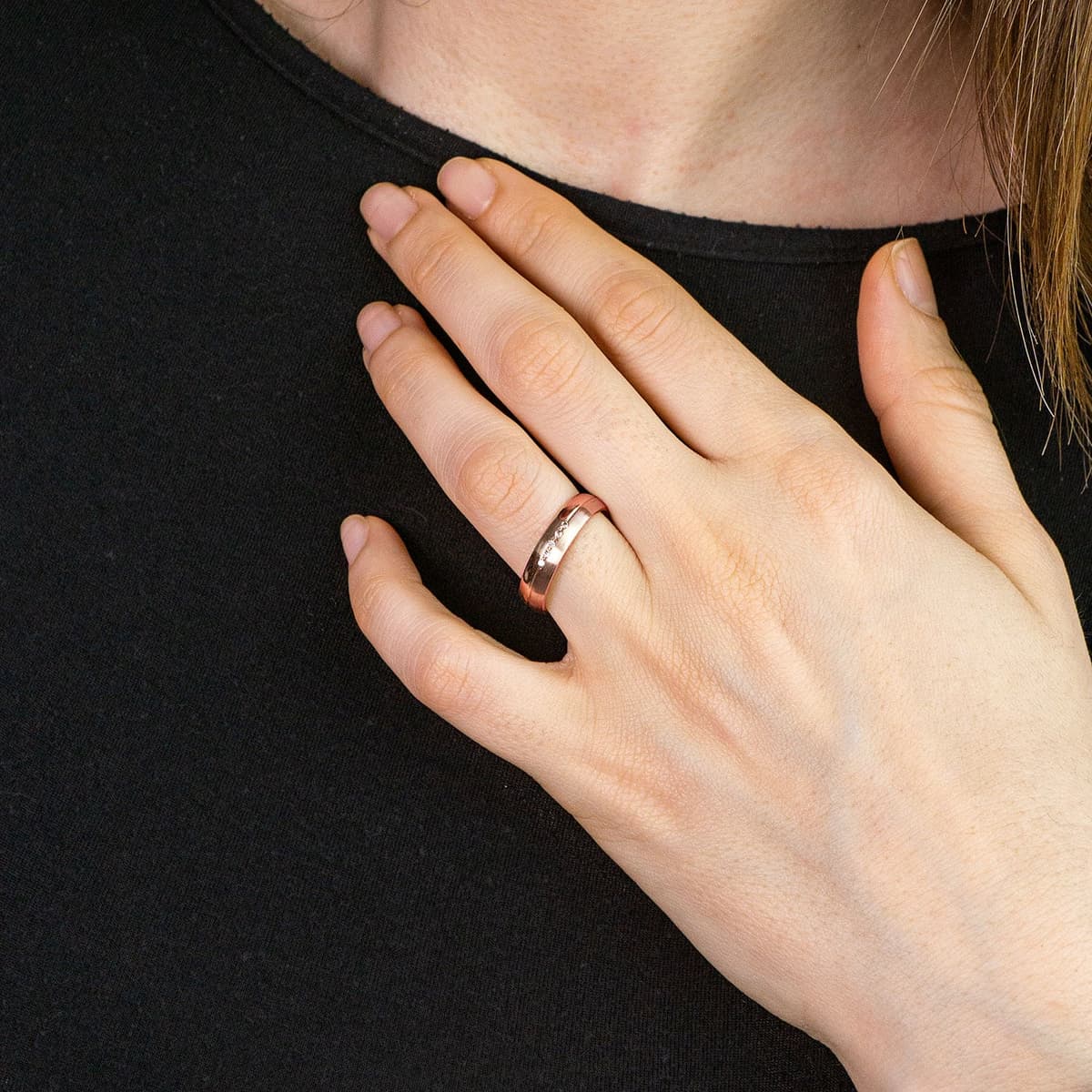 Women's Wedding Bands Gofas Rose Gold