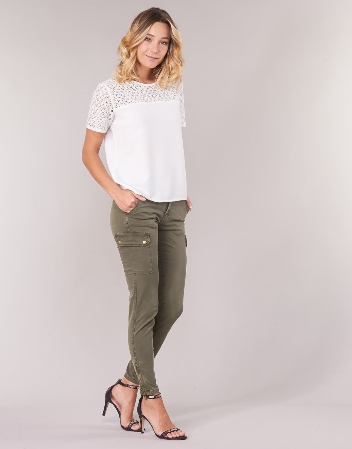 Women's Pants Le Temps des Cerises Khaki