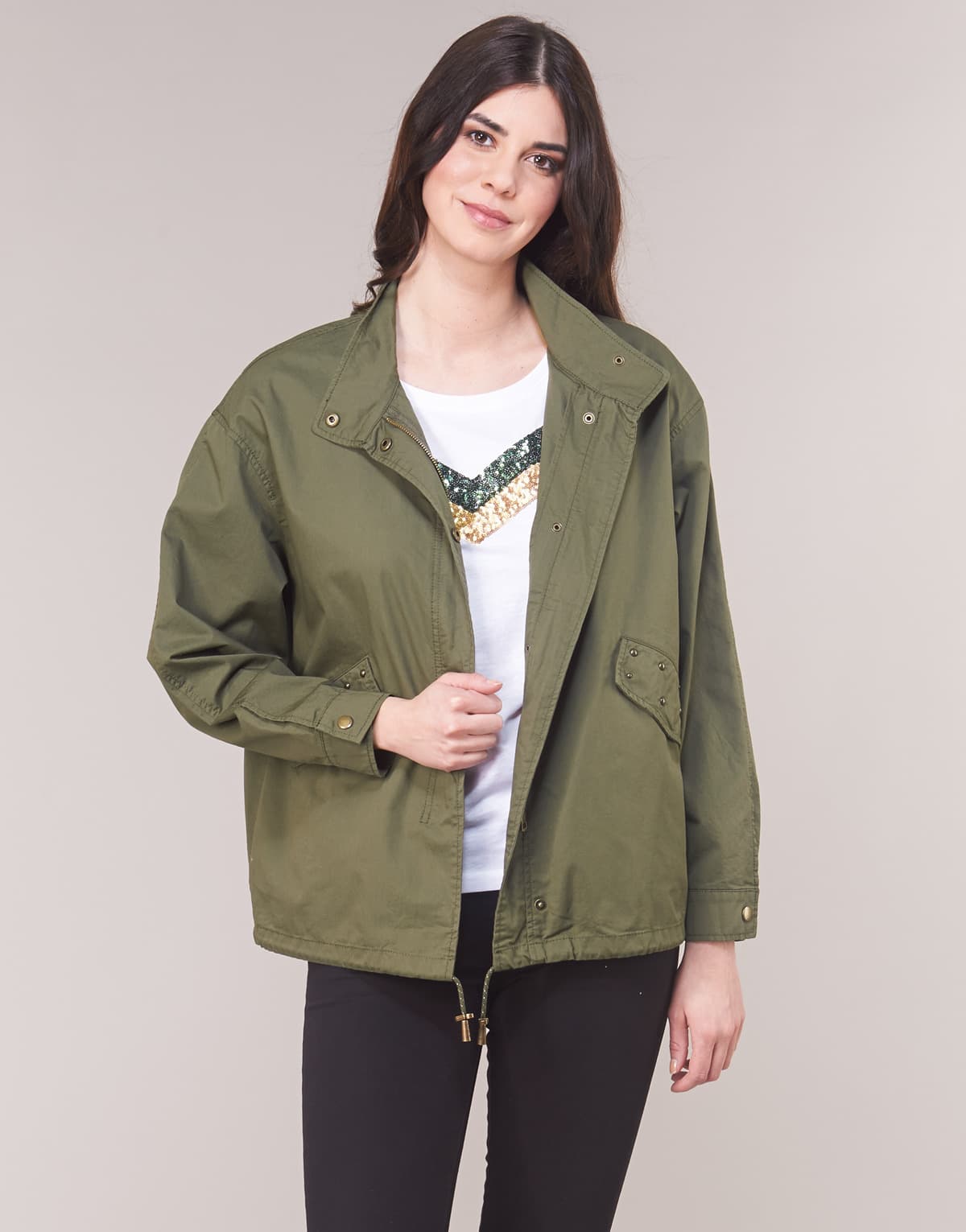 Women's Parkas Only Khaki
