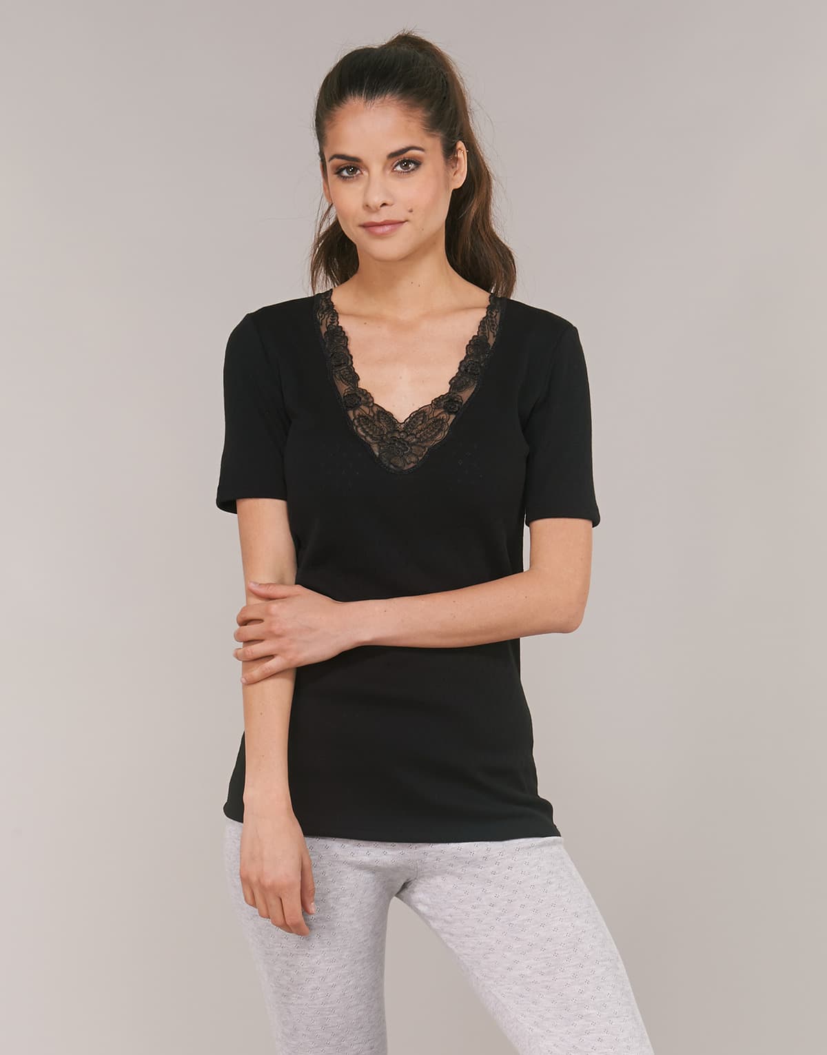 Women's T-Shirts Damart Black