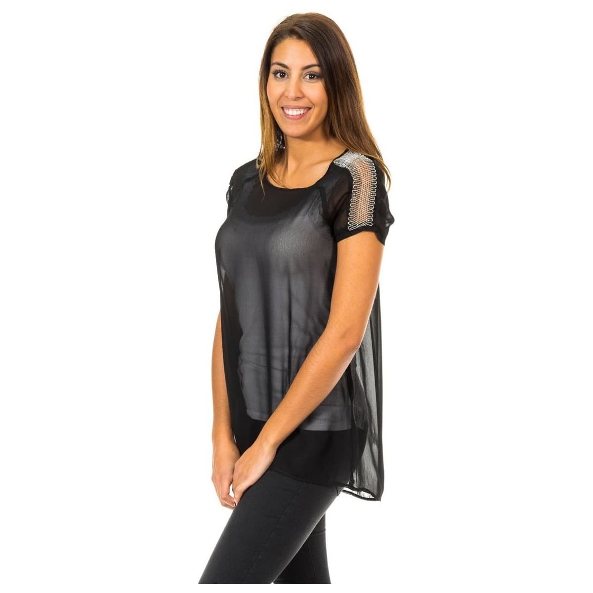 Women's T-Shirts Met Black