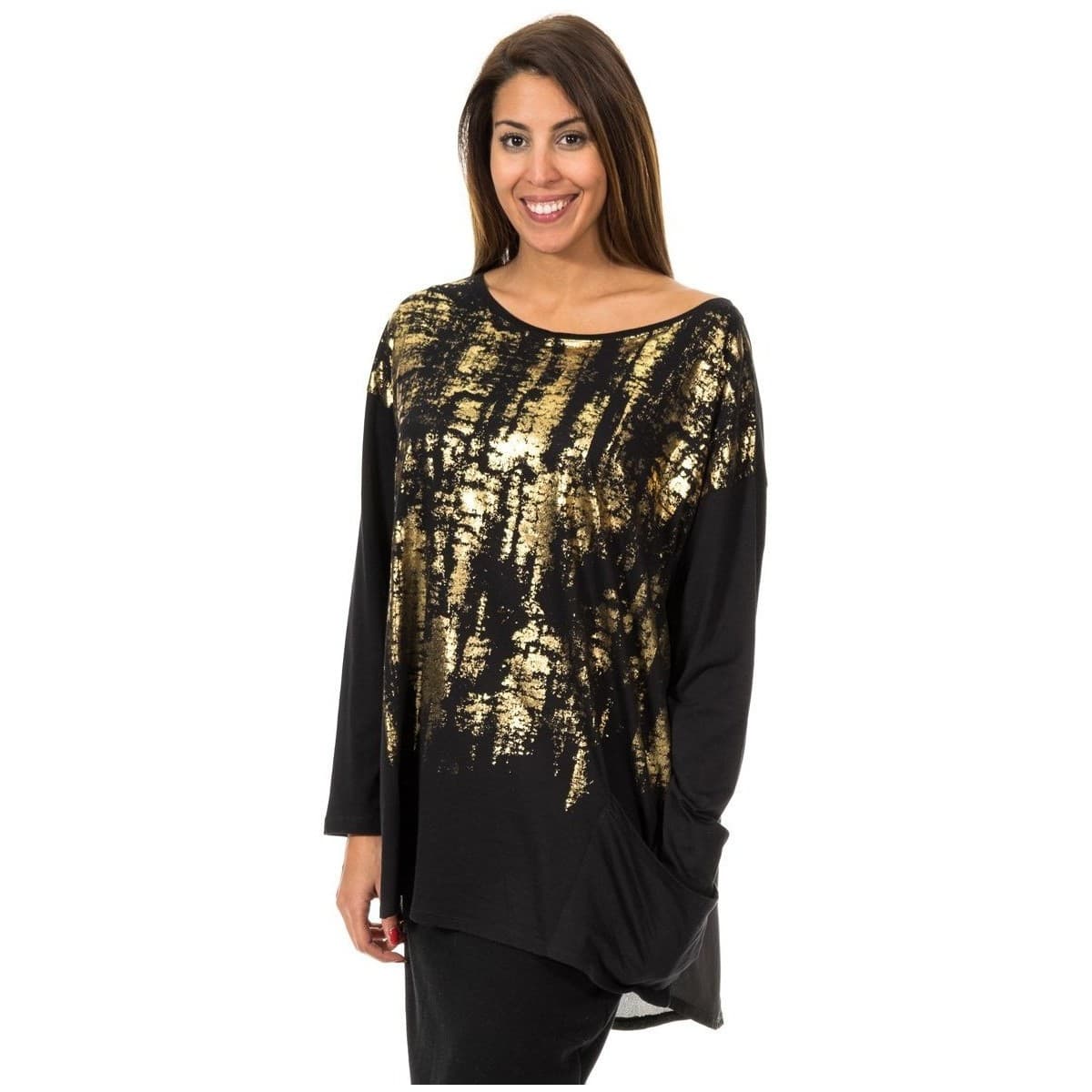 Women's T-Shirts Met Black