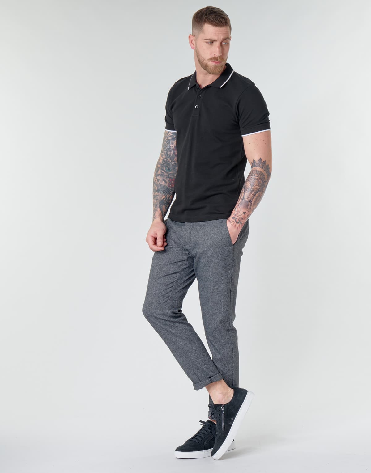 Men's Polo Shirts Yurban Black