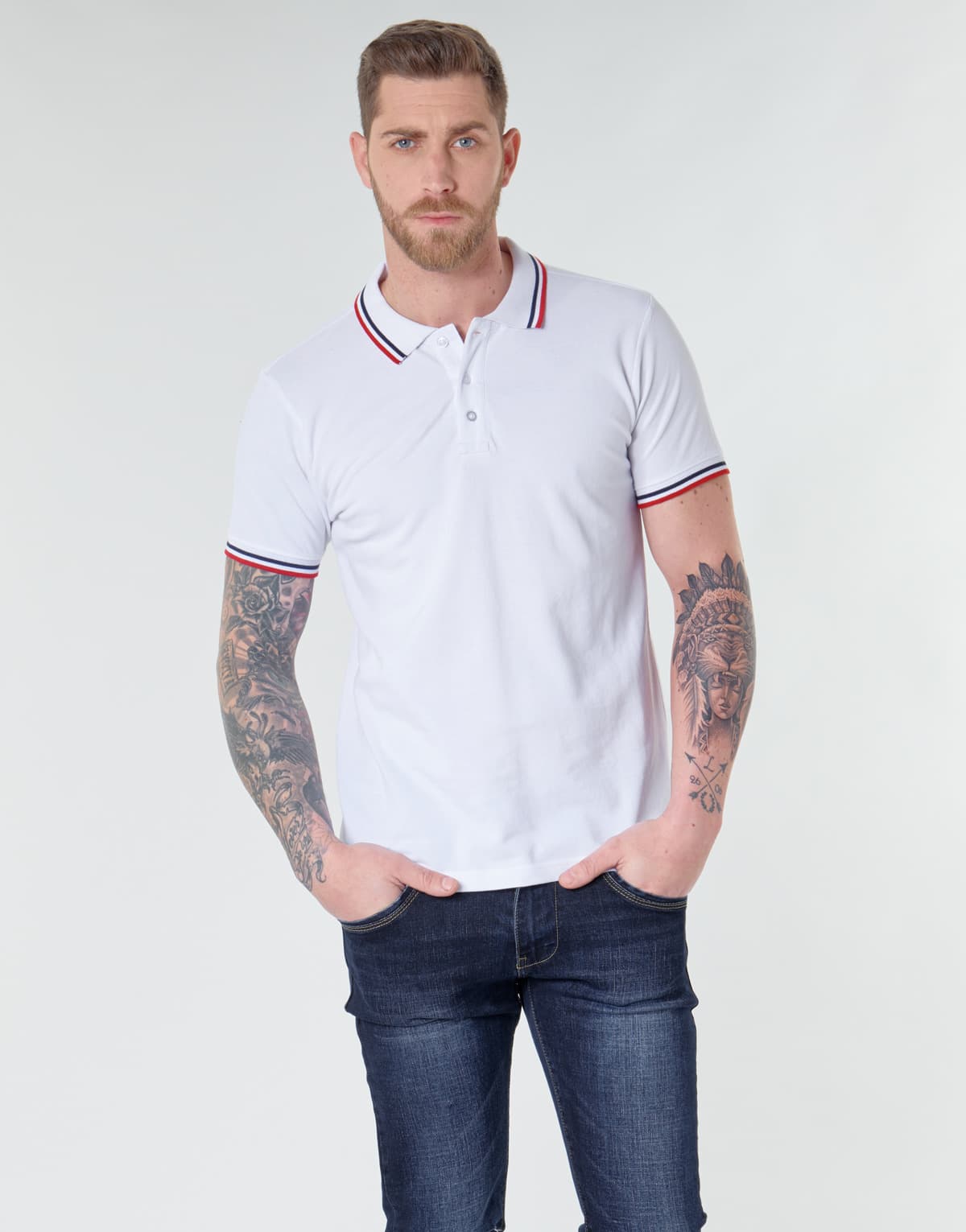 Men's Polo Shirts Yurban White