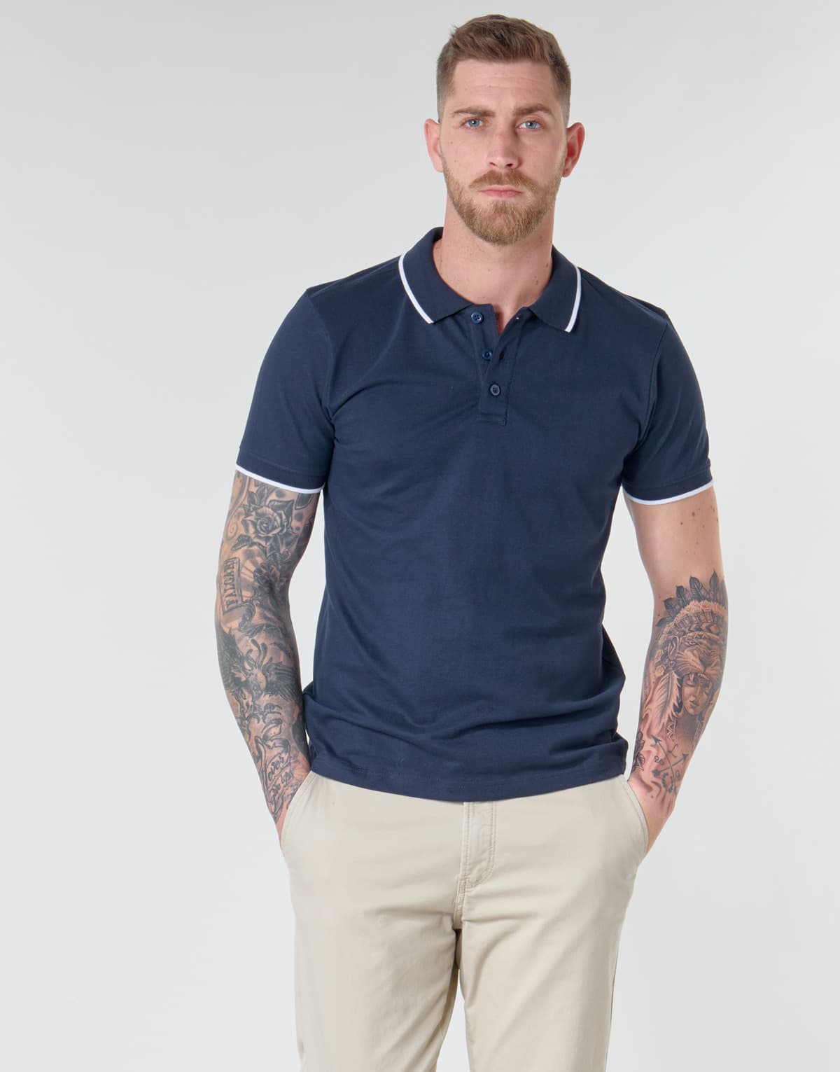 Men's Polo Shirts Yurban Blue
