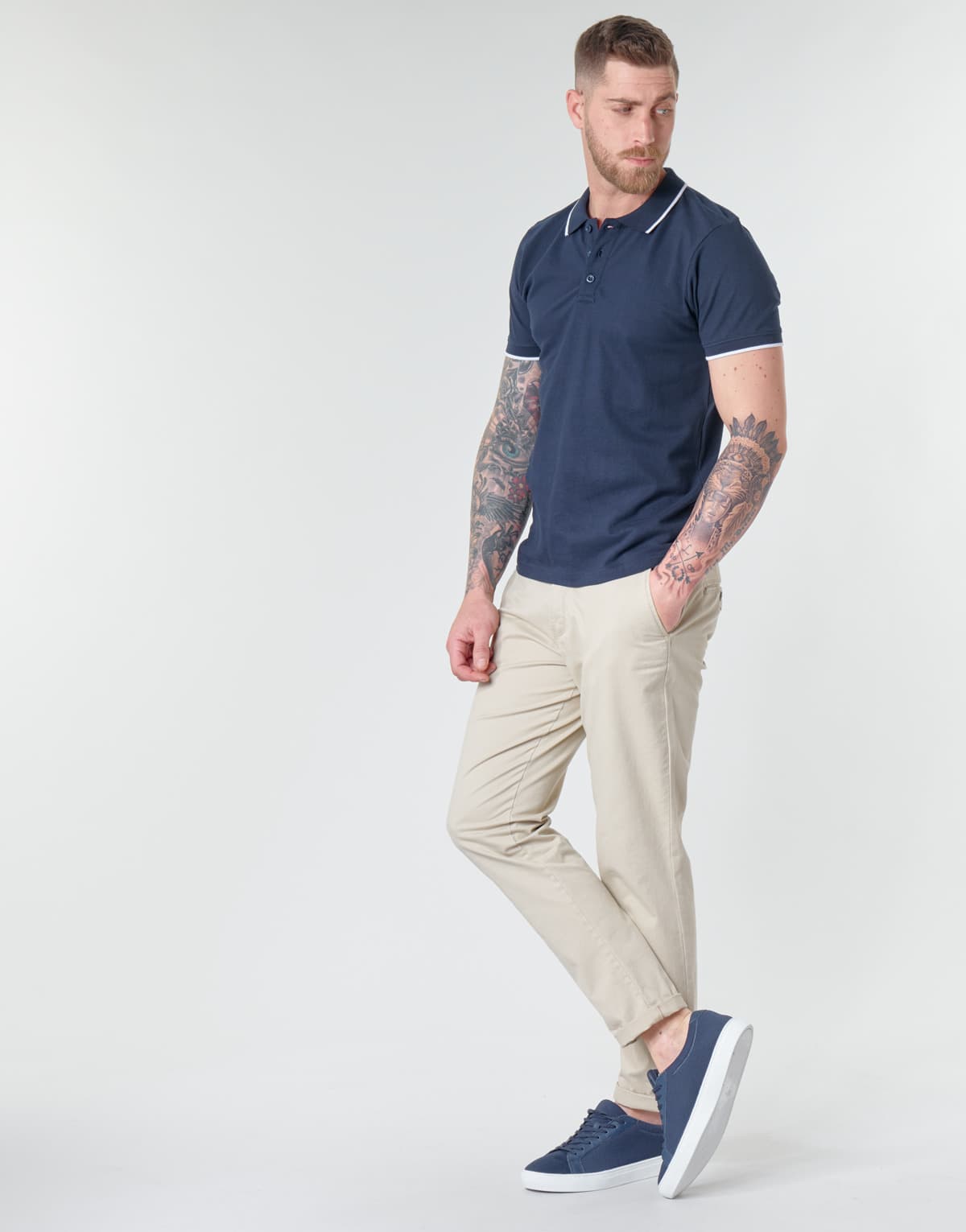 Men's Polo Shirts Yurban Blue