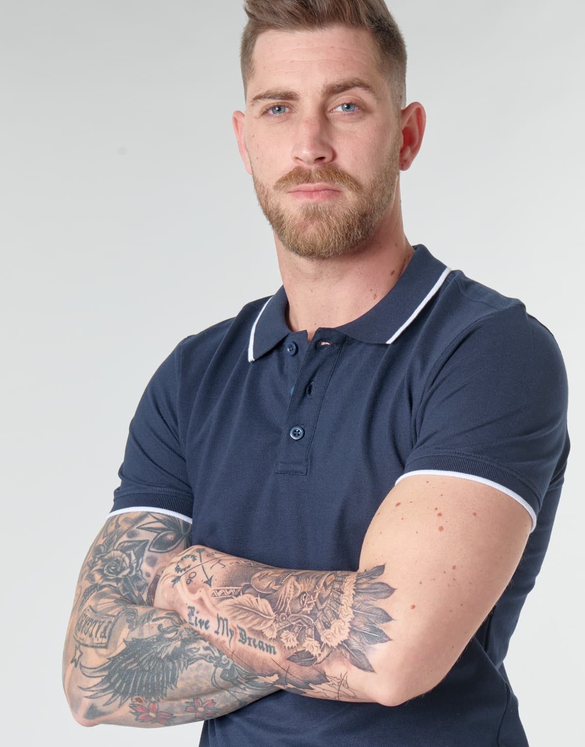 Men's Polo Shirts Yurban Blue