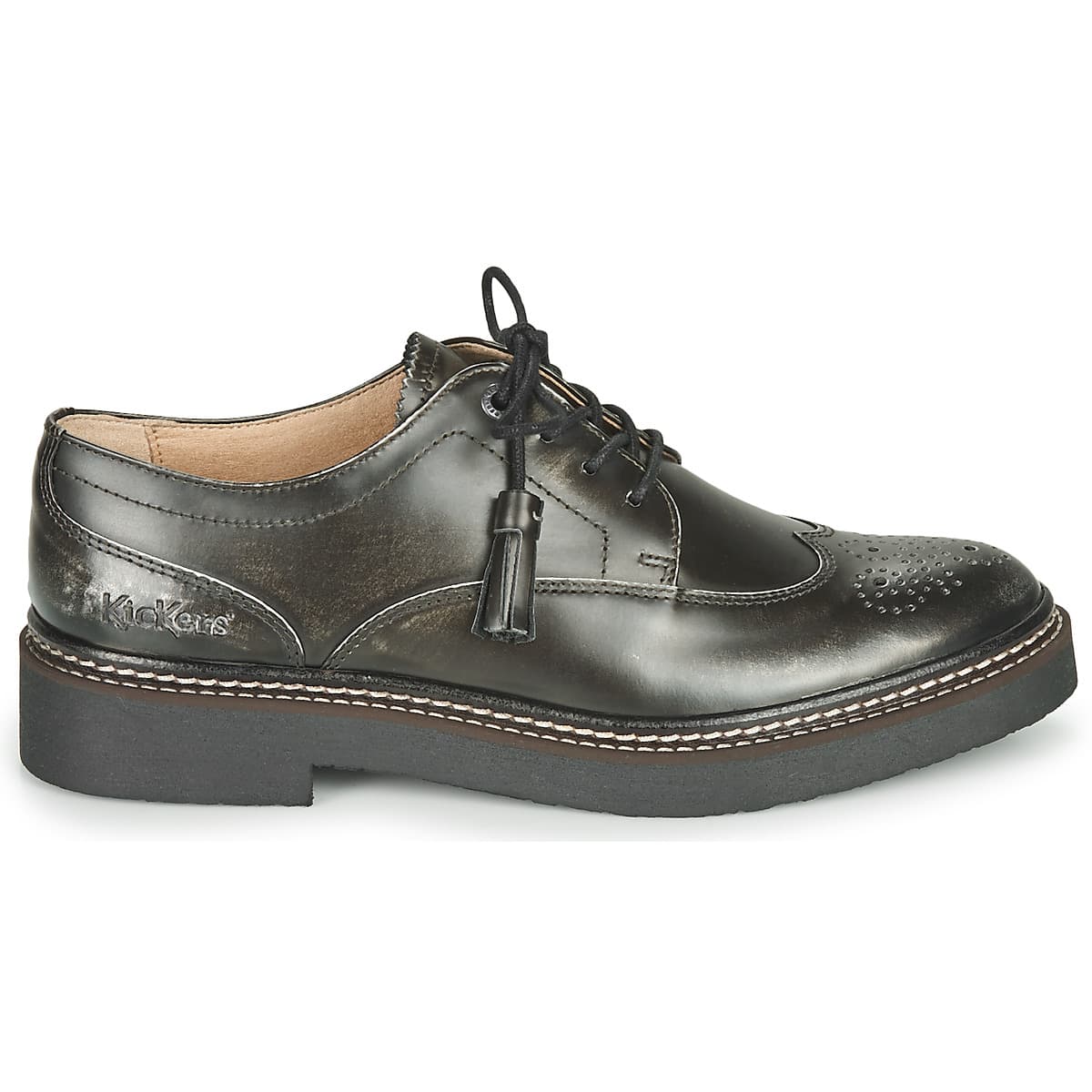 Women's Derby Shoes Kickers Black