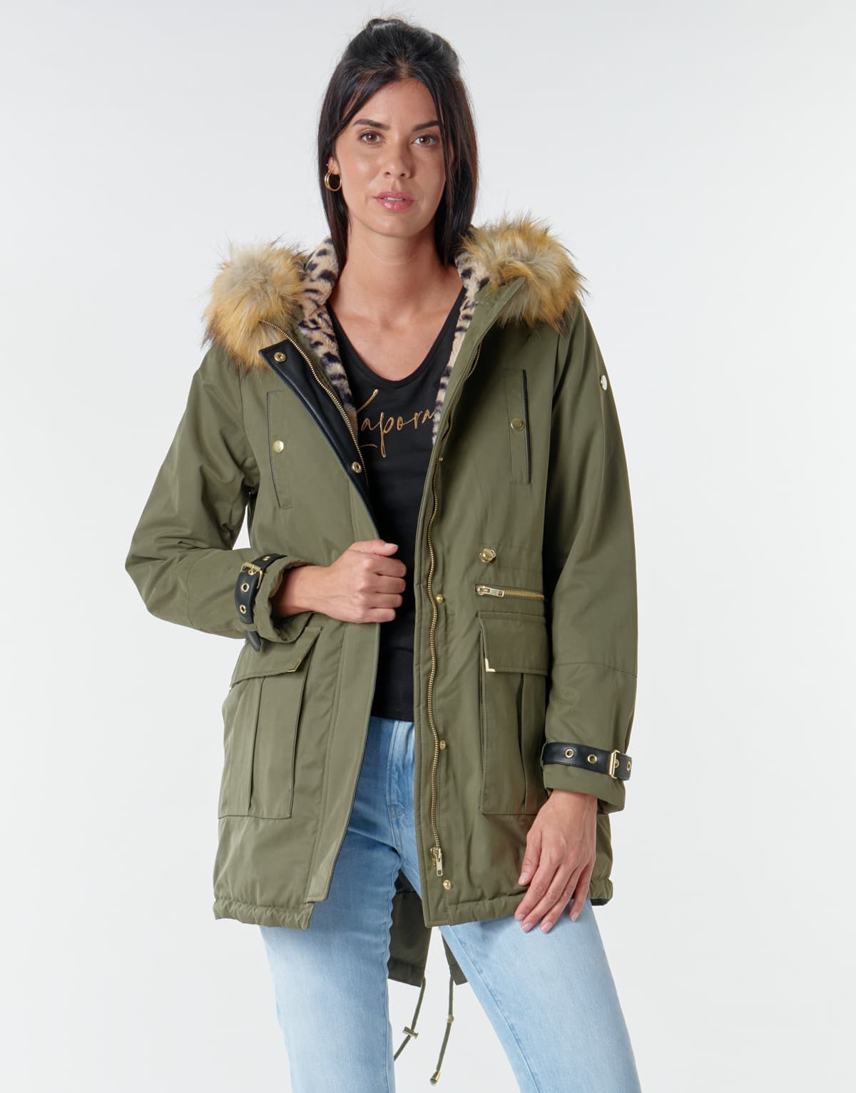 Women's Parkas Kaporal Khaki