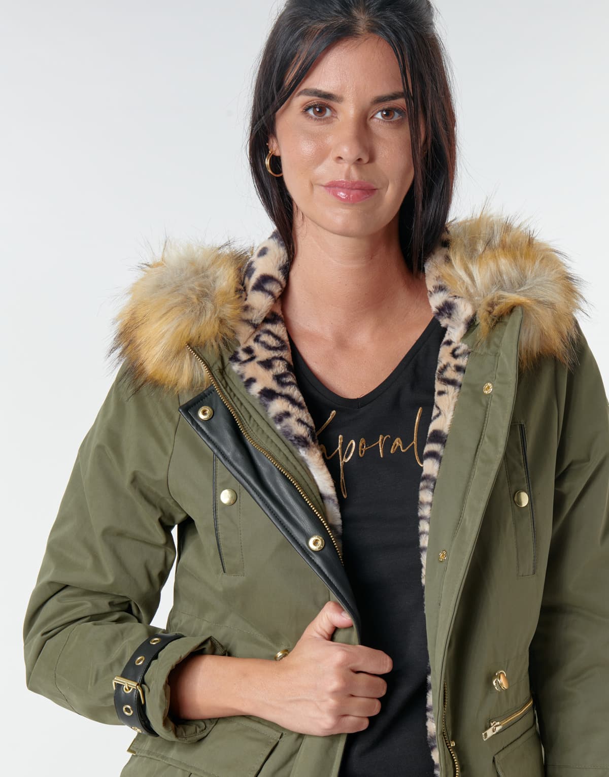 Women's Parkas Kaporal Khaki