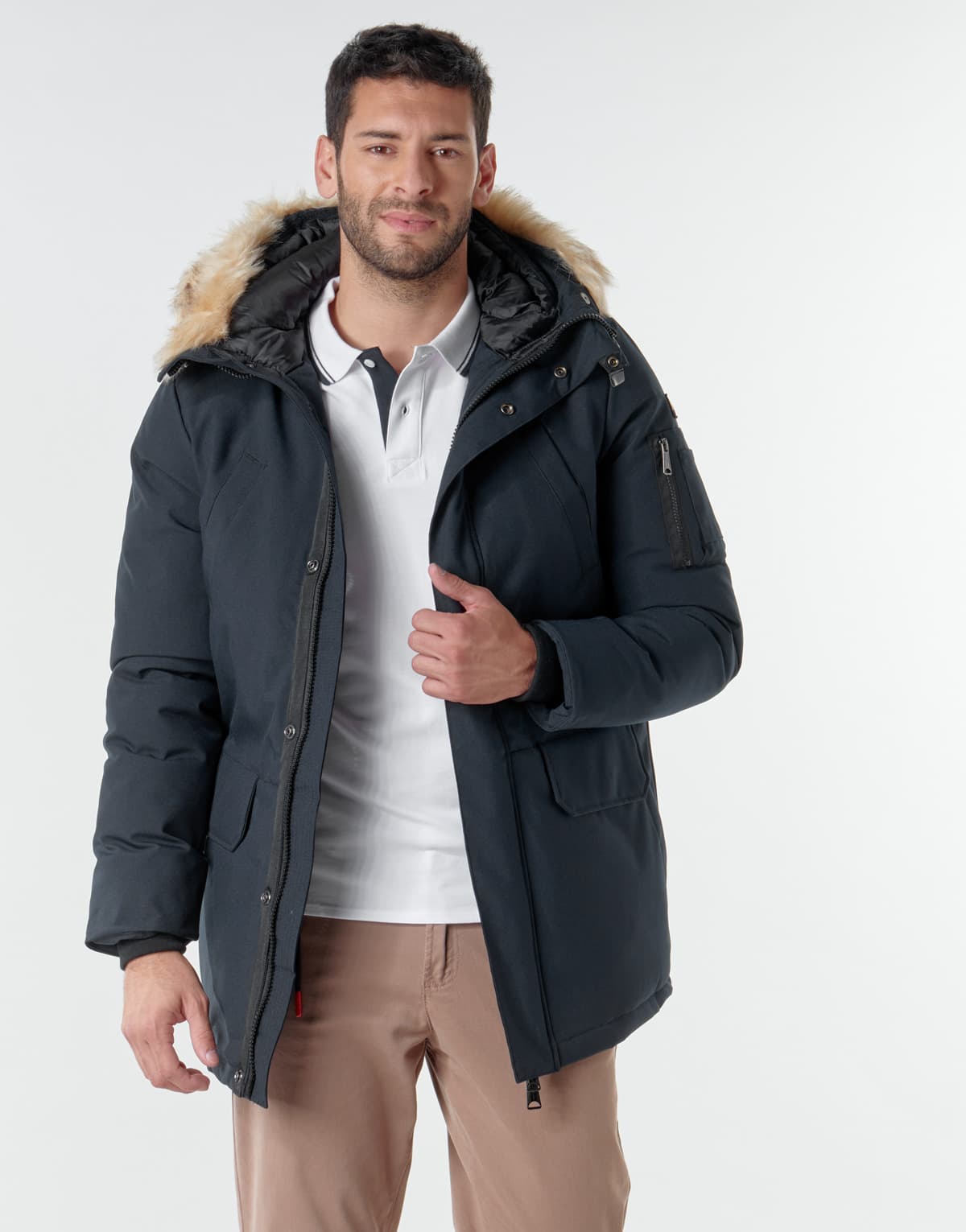 Men's Parkas Schott Blue