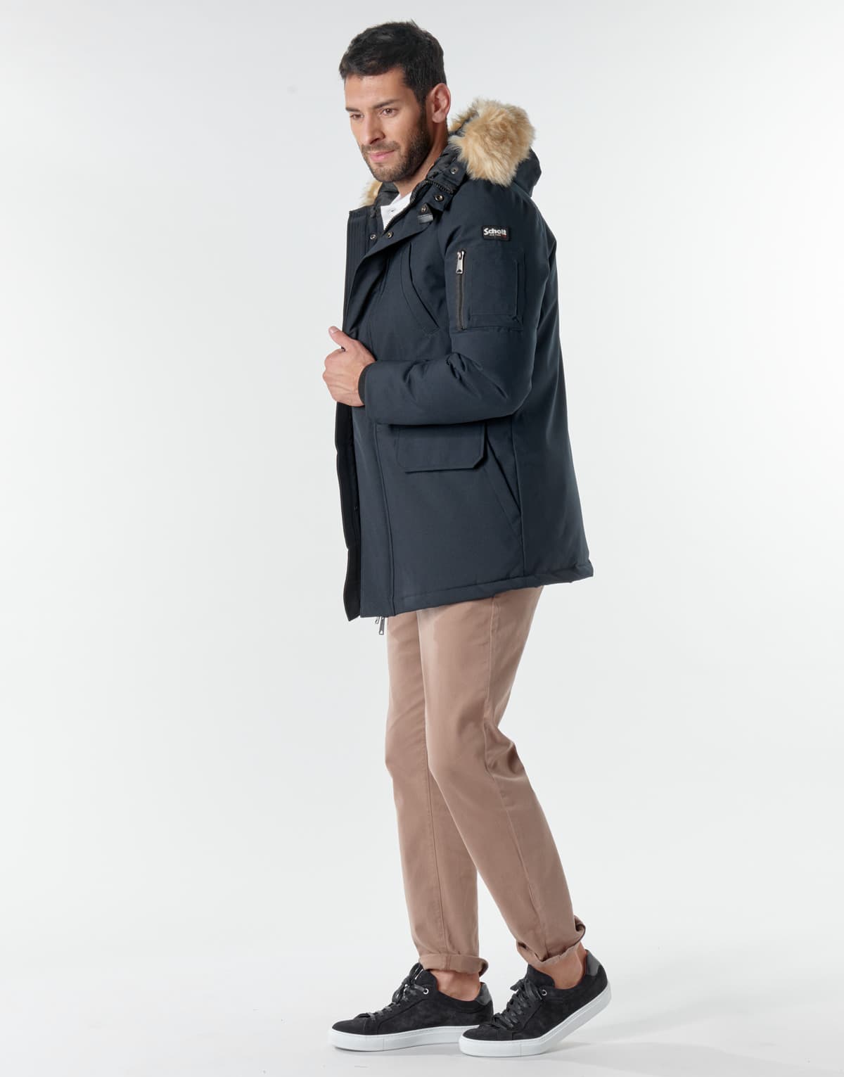 Men's Parkas Schott Blue