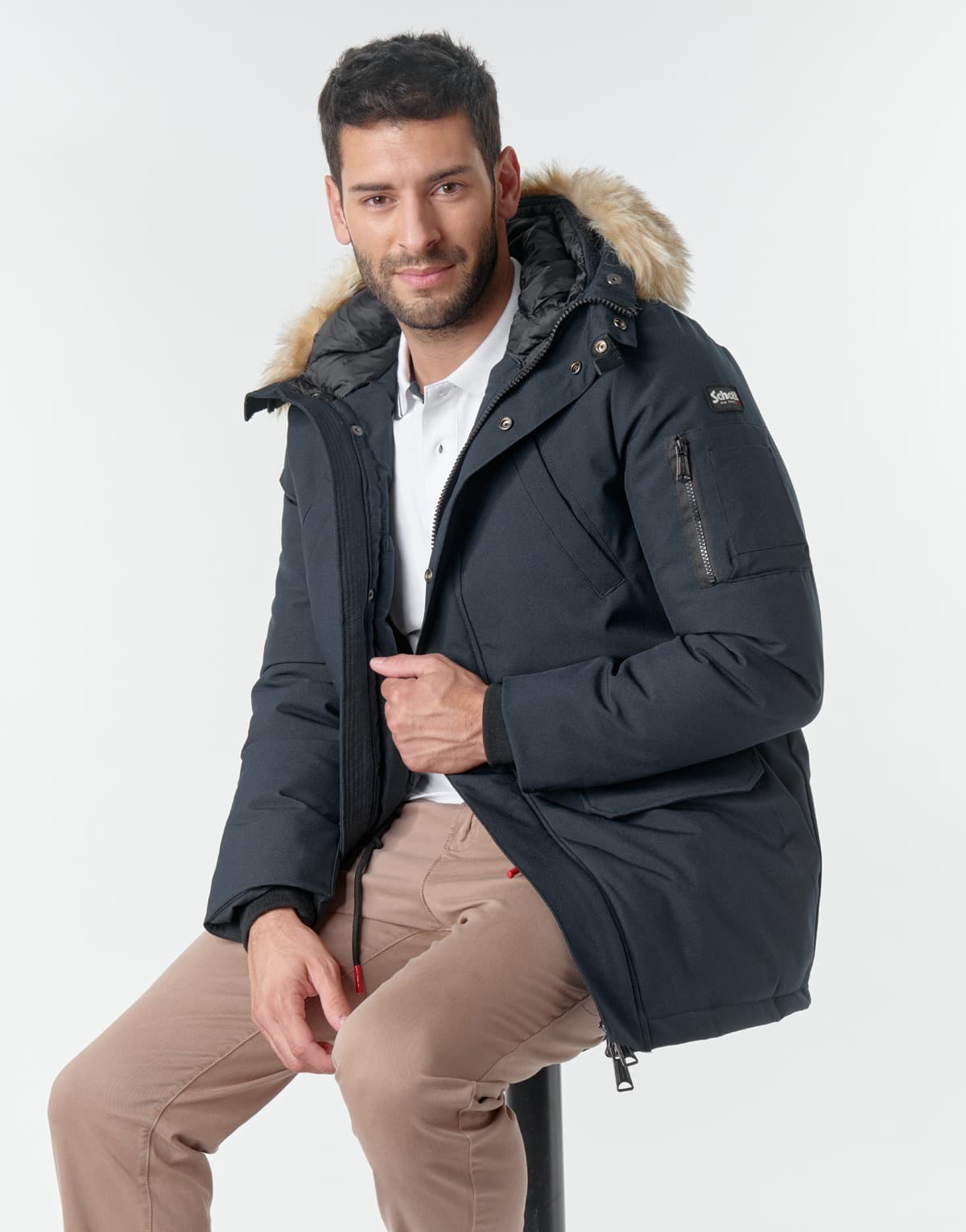 Men's Parkas Schott Blue