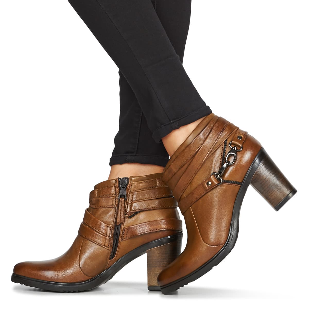 Women's Ankle Boots Dream in Green Brown