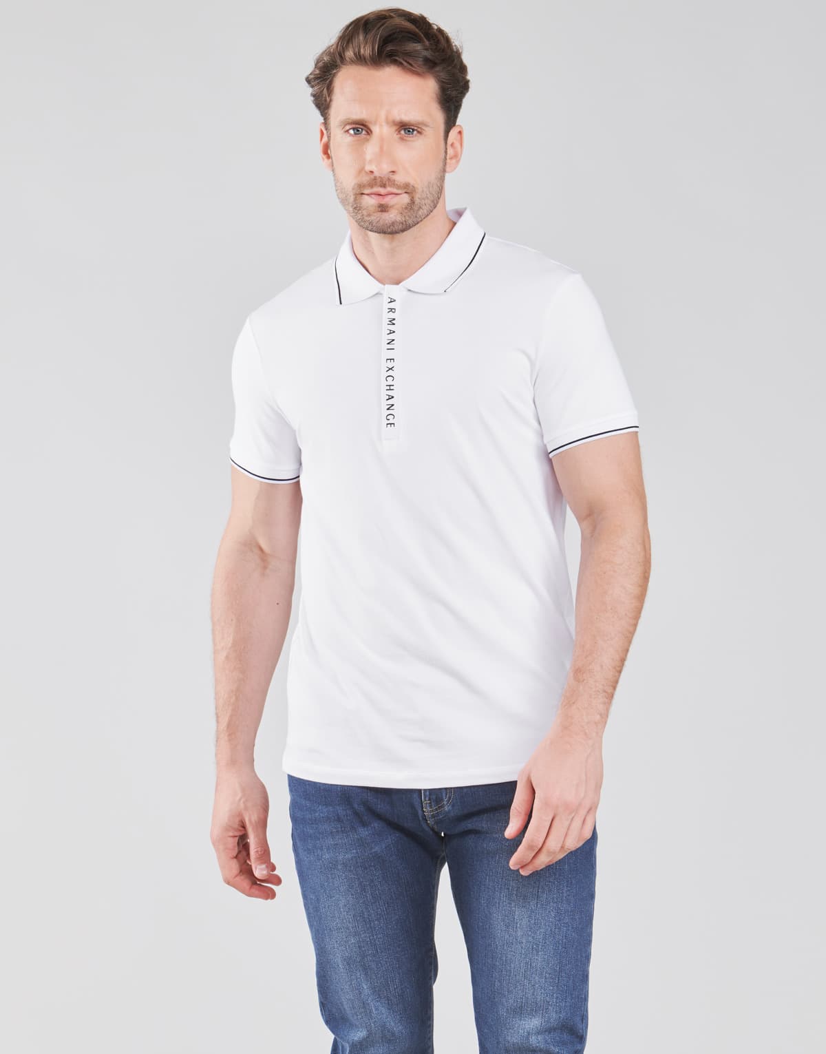 Men's Polo Shirts Armani Exchange White