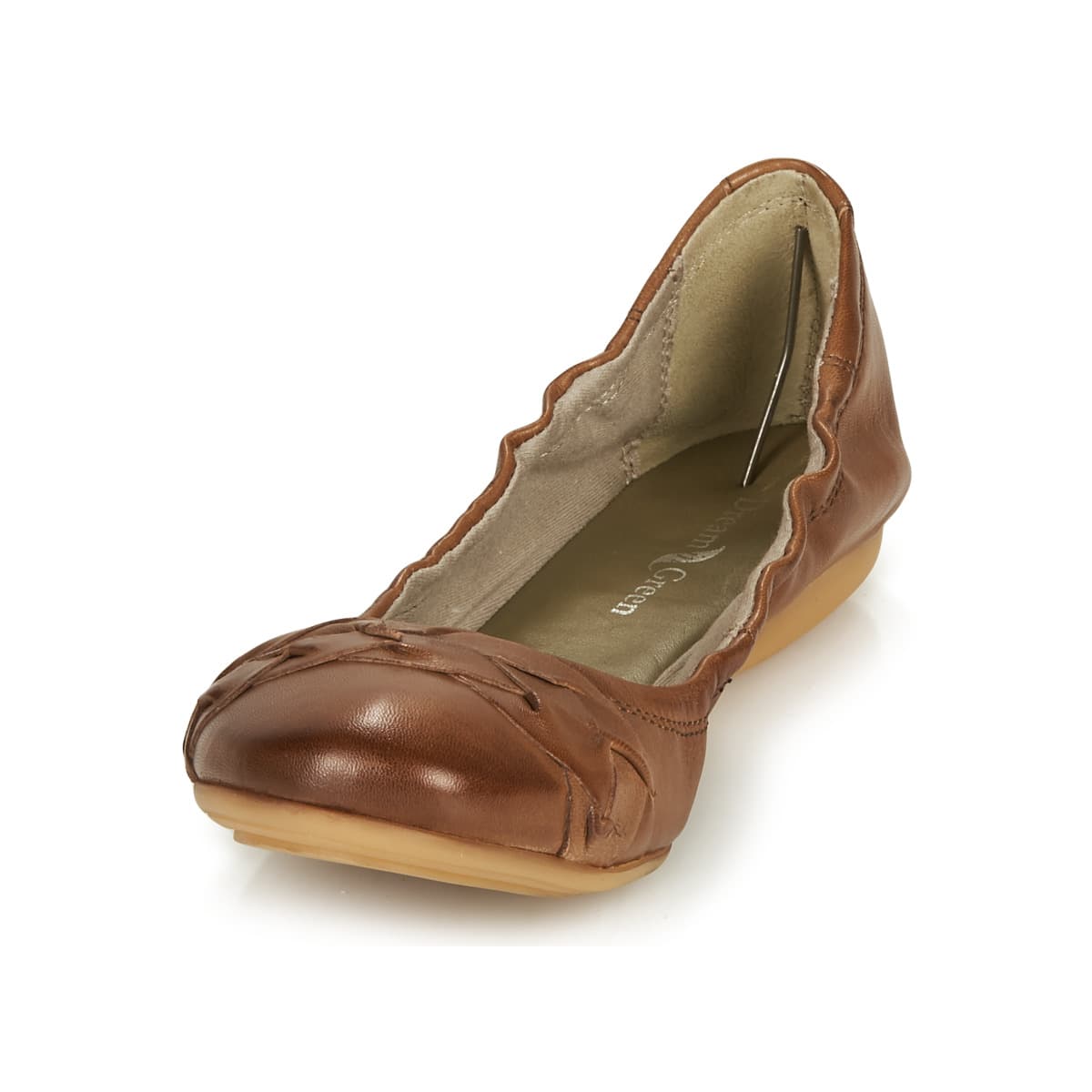 Women's Ballet Flats Dream in Green Brown