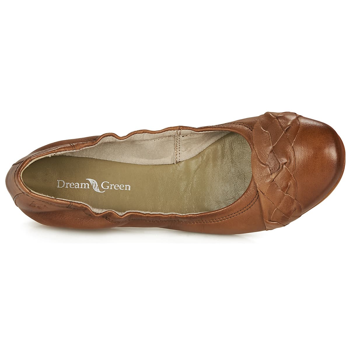 Women's Ballet Flats Dream in Green Brown