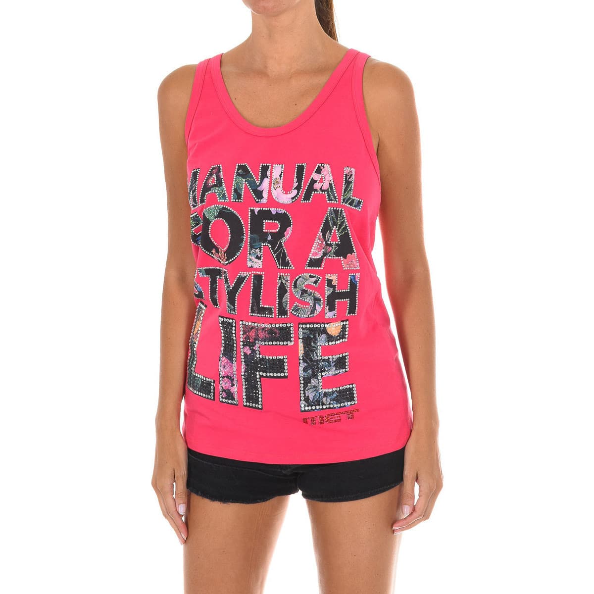 Women's Sleeveless Tops Met Pink