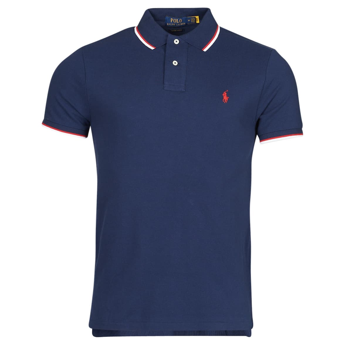 Πόλο με κοντά μανίκια Polo Ralph Lauren POLO COUPE DROITE EN COTON BASIC MESH COL RAYE