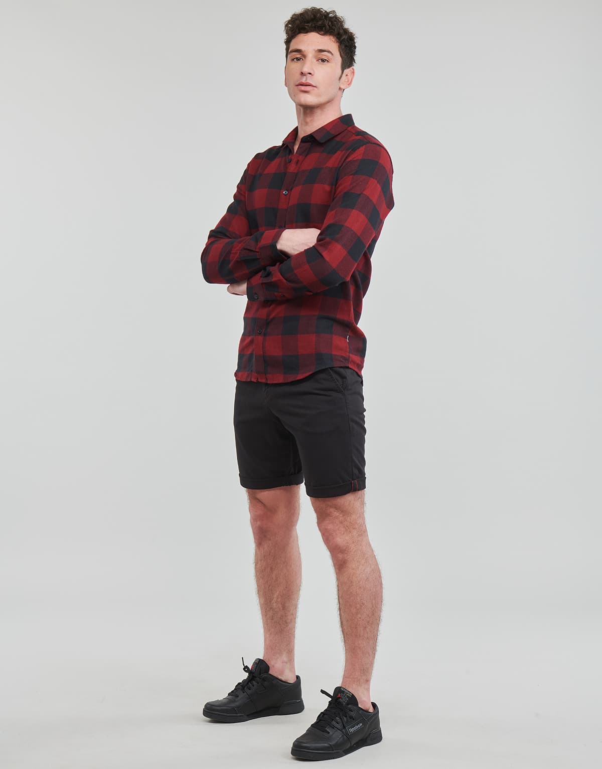 JACK&JONES JPSTBOWIE SHORTS SOLID REG SN 12165604-BLACK Black