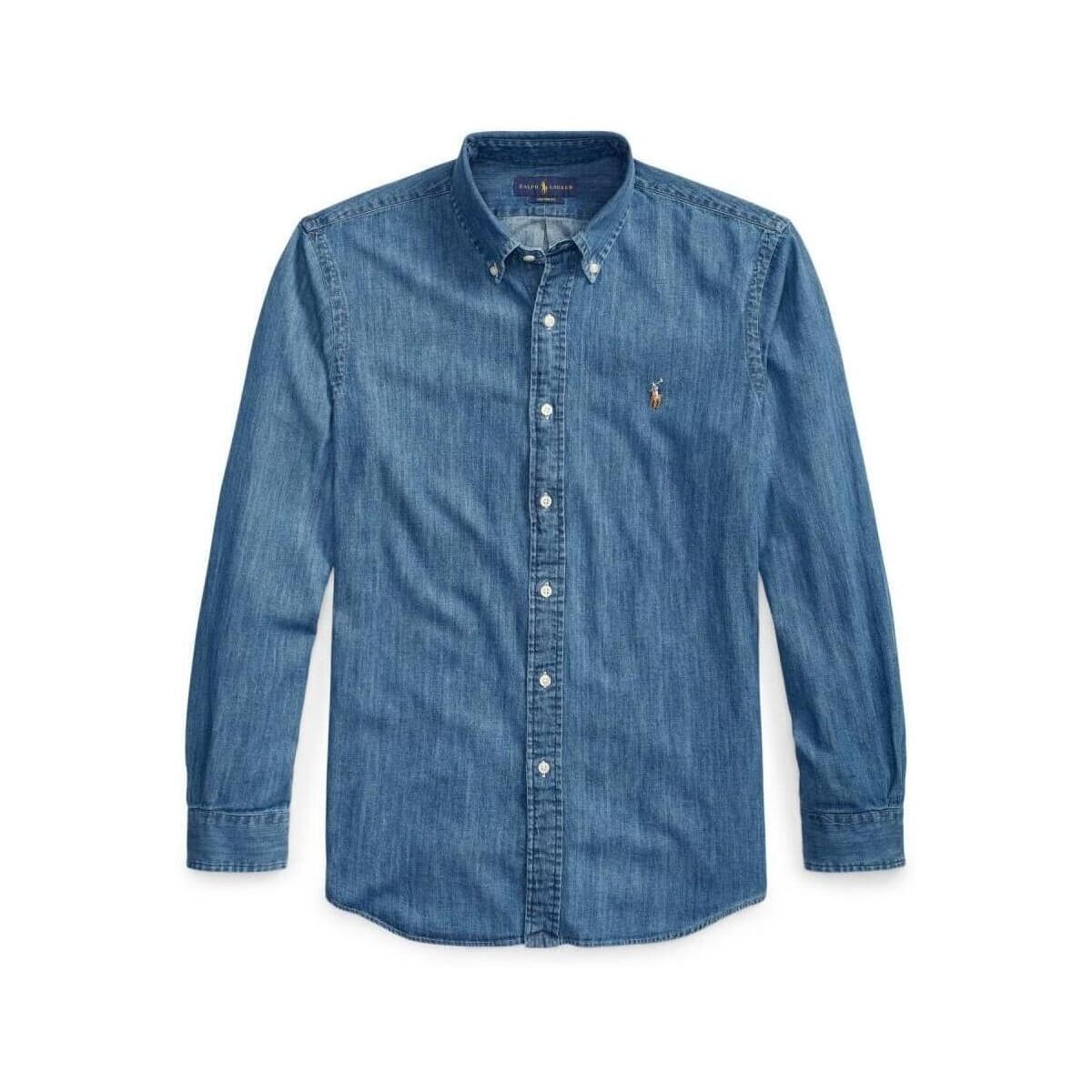 Πουκάμισο με μακριά μανίκια Polo Ralph Lauren Custom Fit Denim Shirt - Navy