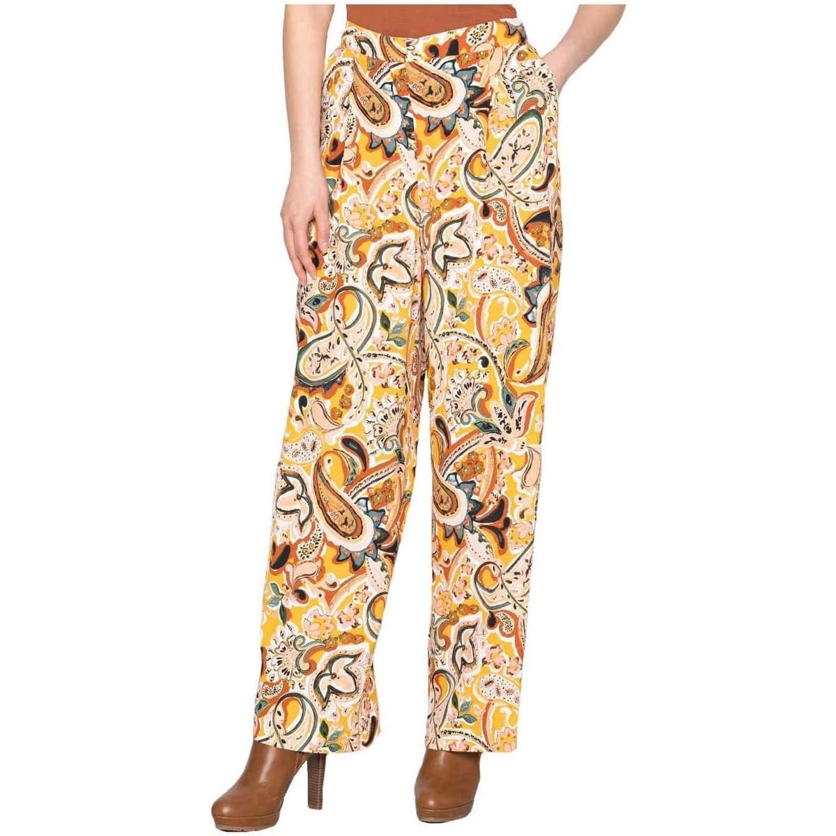 Women's Pants Naf Naf Yellow