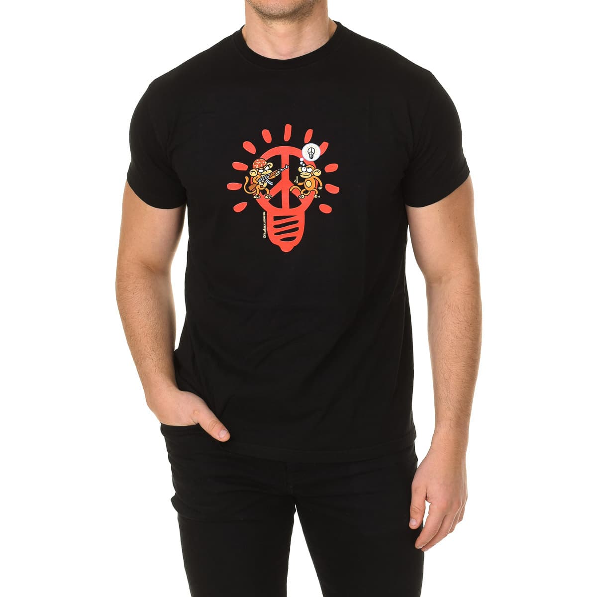 T-shirt με κοντά μανίκια Kukuxumusu PEACE-BULB-BLACK