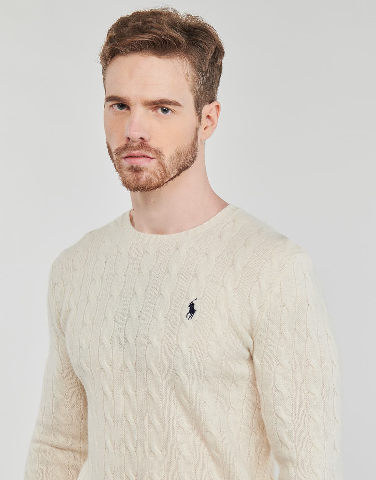ΠΛΕΚΤΟ POLO PALPH LAUREN LSCABLECNPP-LONG SLEEVE-PULLOVER CREAM POLO RALPH LAUREN
