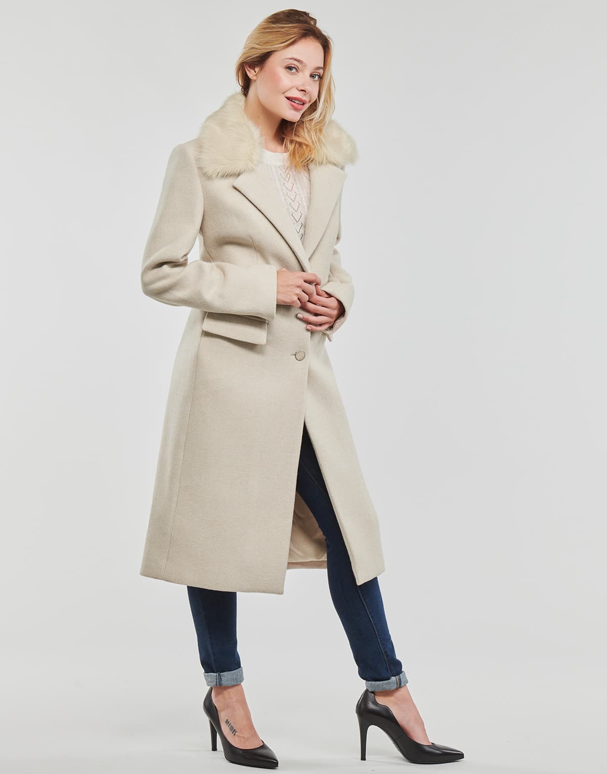Women's Coats Guess Beige