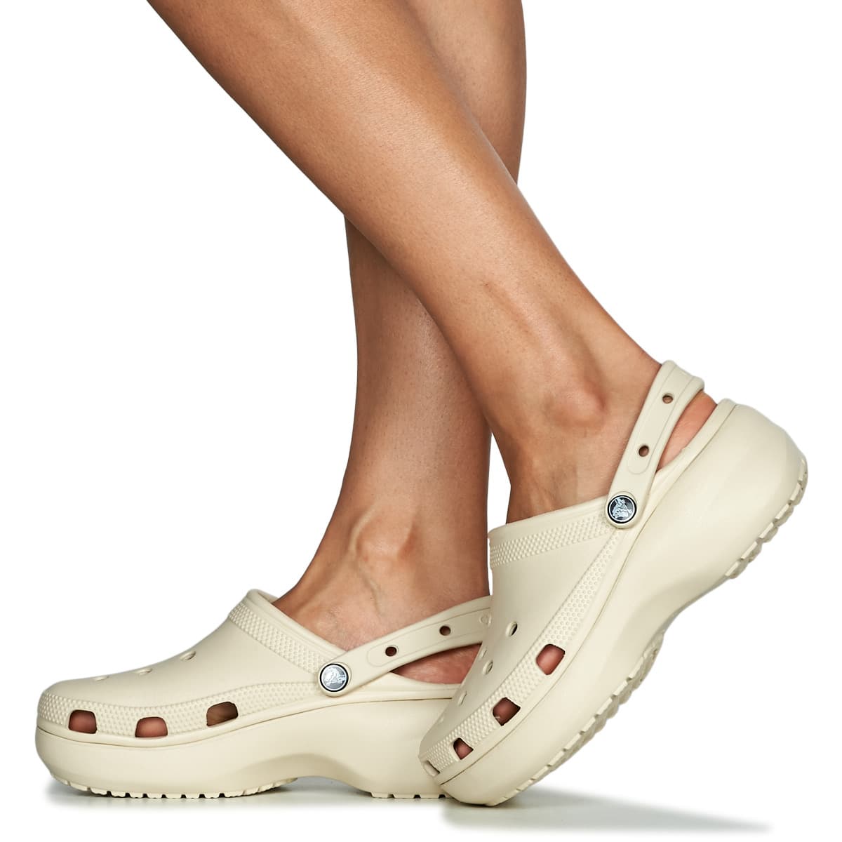 Crocs Platform Γυναικεία Δίπατα Σαμπό Εκρού