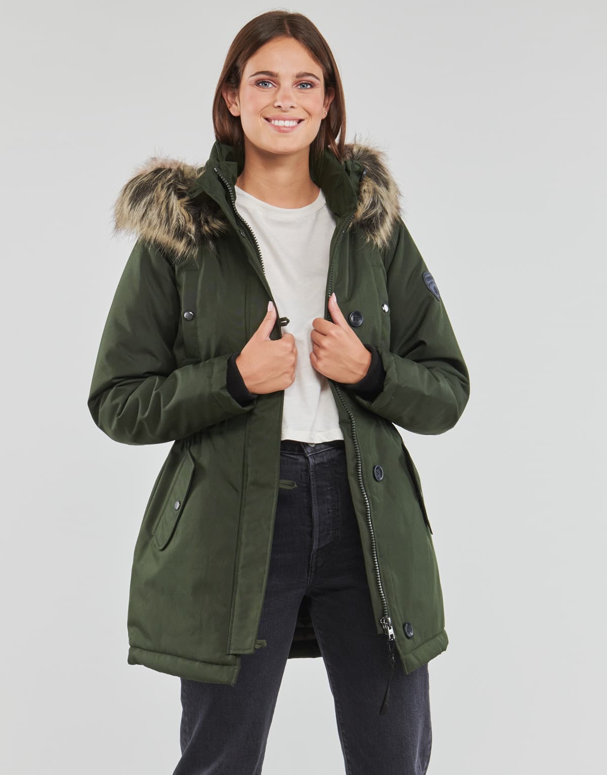 Women's Parkas Only Khaki