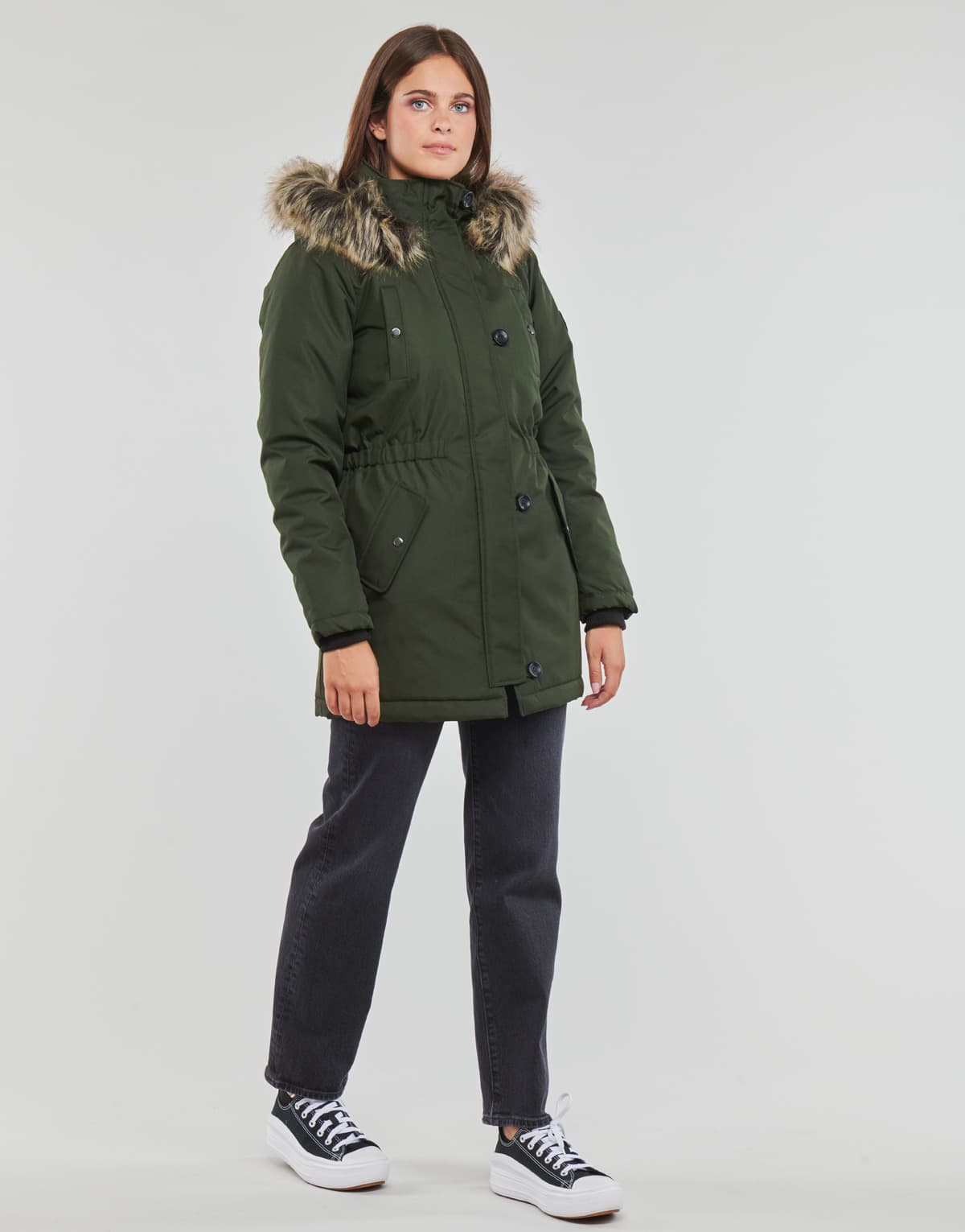 Women's Parkas Only Khaki
