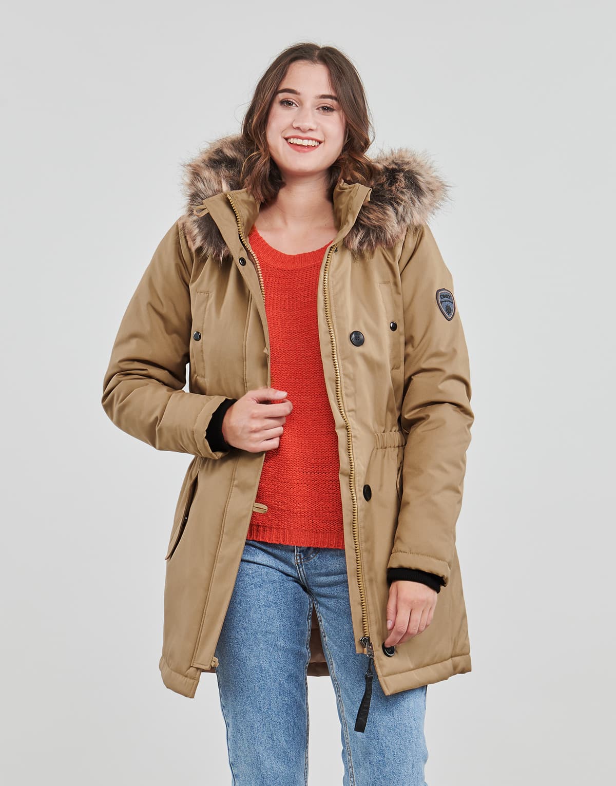 Women's Parkas Only Brown