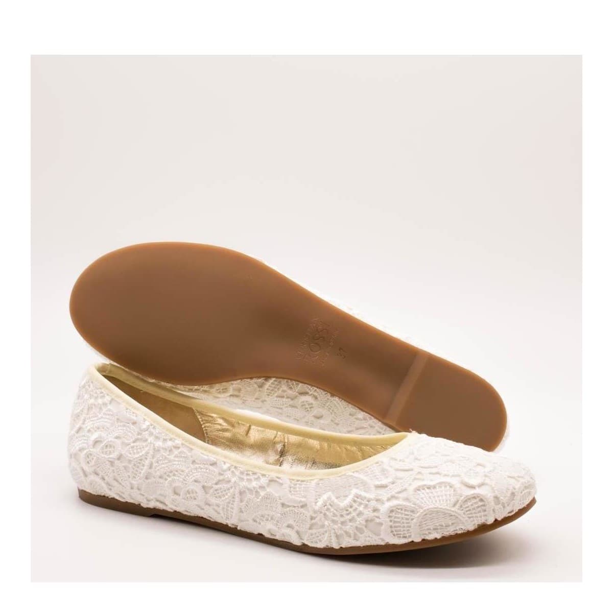 Women's Ballet Flats Zabba Difference White