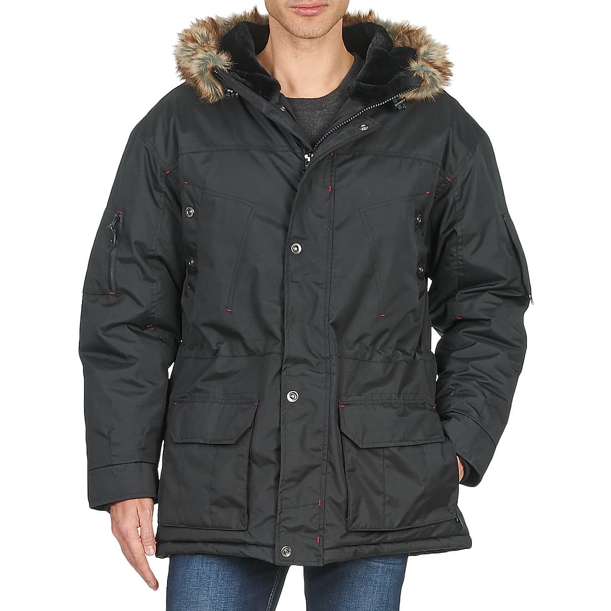 Men's Parkas Casual Attitude Black