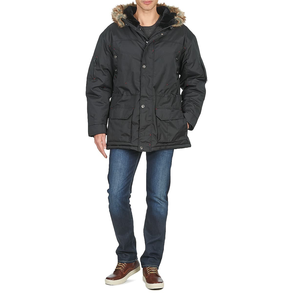 Men's Parkas Casual Attitude Black