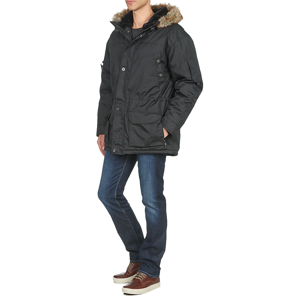 Men's Parkas Casual Attitude Black