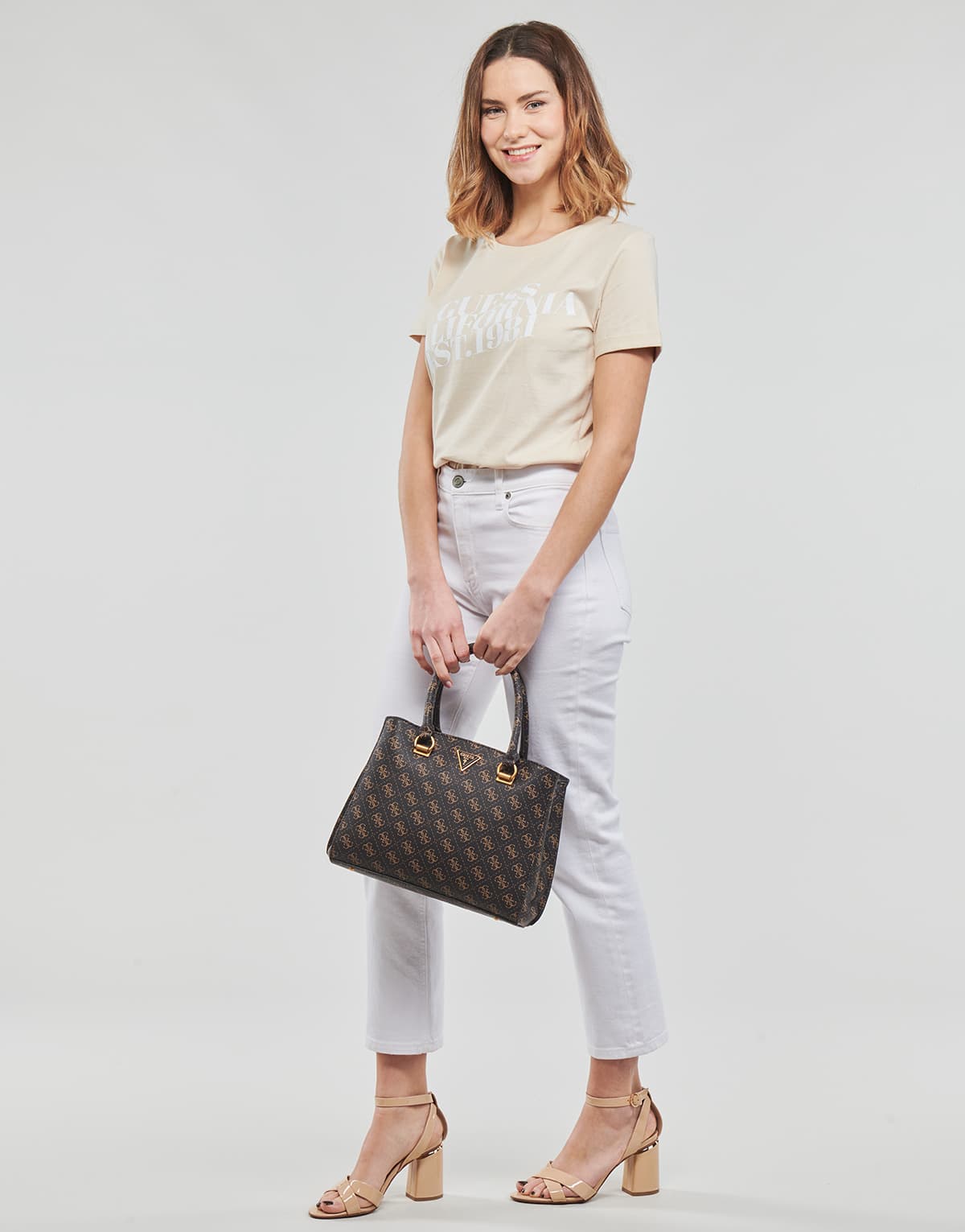 Women's T-Shirts Guess Beige