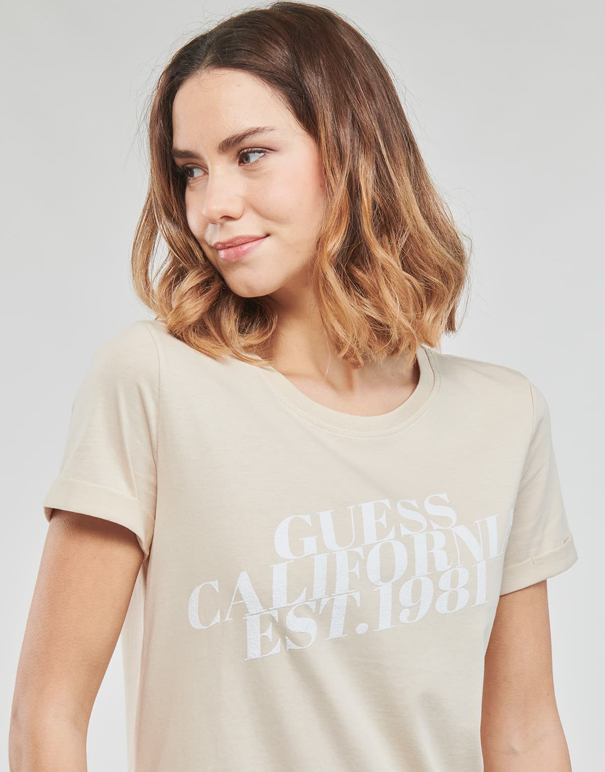 Women's T-Shirts Guess Beige