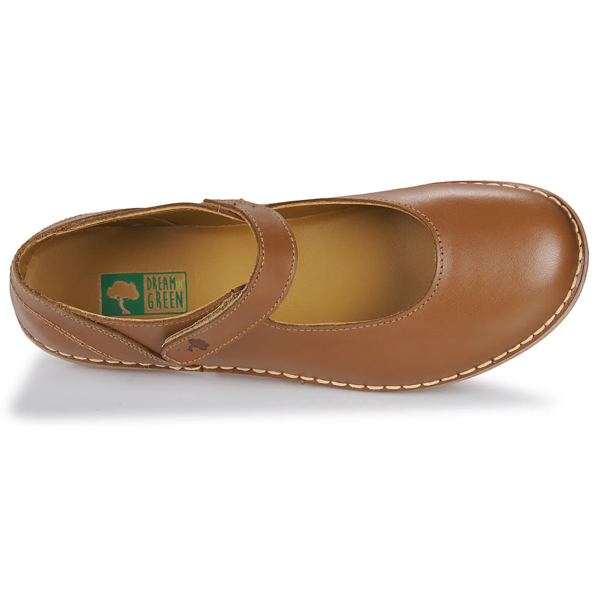 Women's Ballet Flats Dream in Green Brown