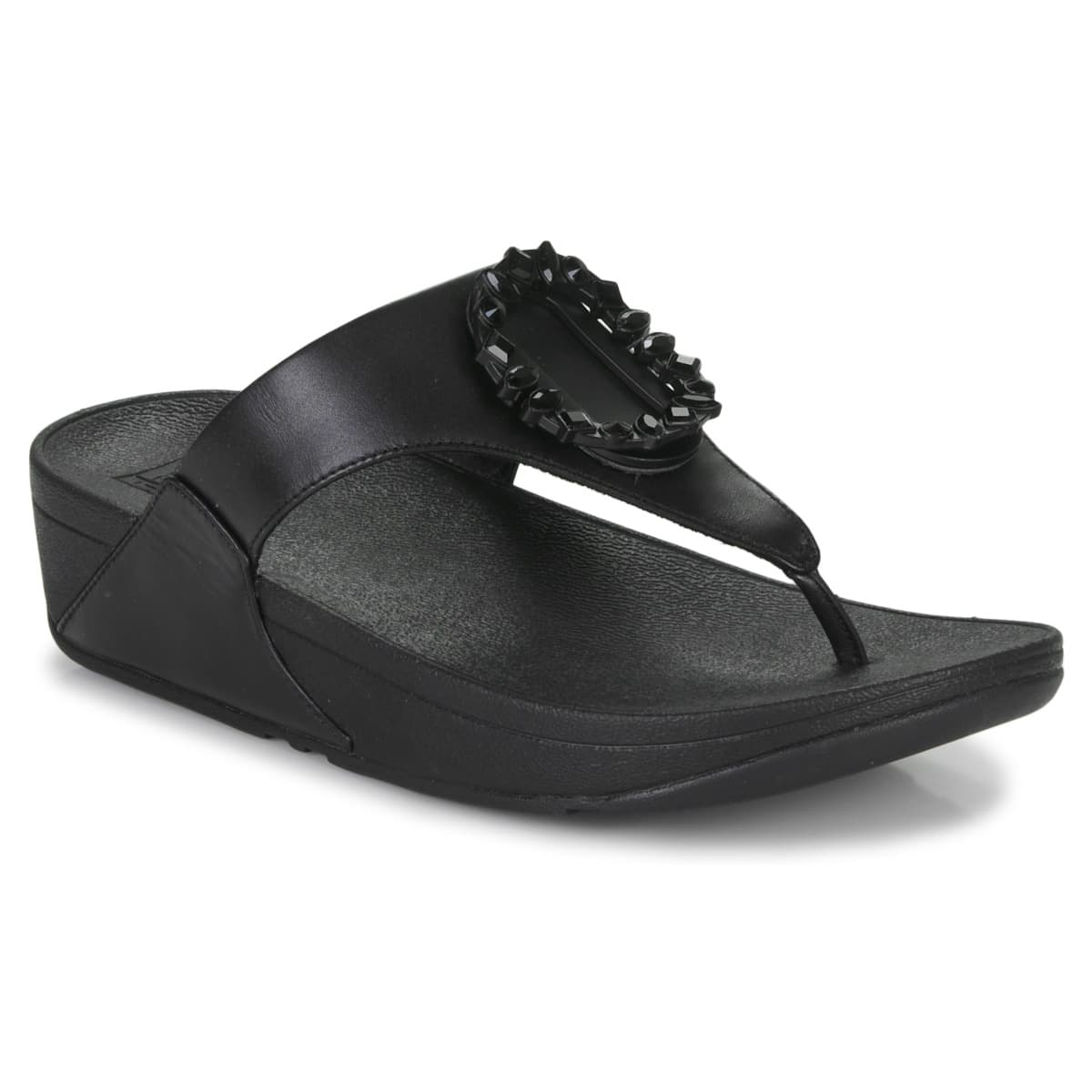 Σαγιονάρες FitFlop LULU CRYSTAL-CIRCLET LEATHER TOE-POST SANDALS